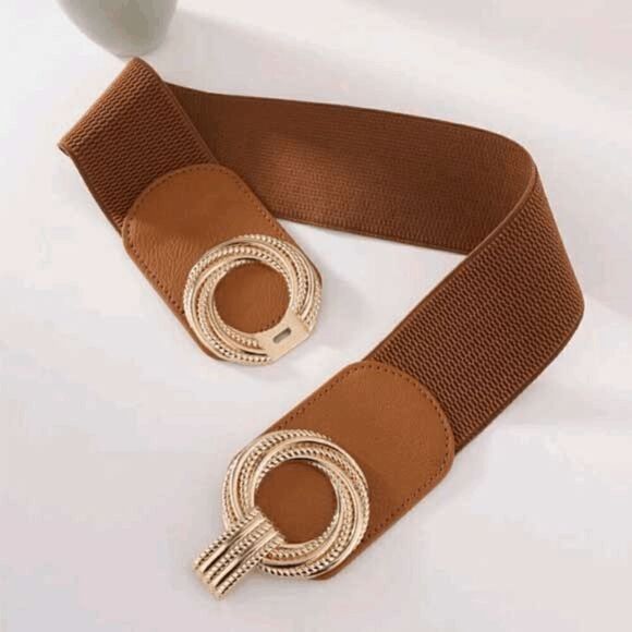 2/$21 Ladies Elegant Double Round Stretch Belt (29.5 Inches) - Picture 1 of 5